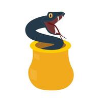 The animal is a snake in a pot. Snake vector