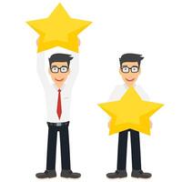 The man with the star. Rating star vector