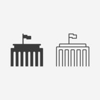 Government building construction icon. Architecture symbol vector