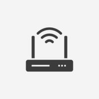 Wifi router icon. Internet, wireless, modem symbol sign vector