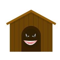 The snarl from the doghouse. Silhouette of teeth with fangs vector