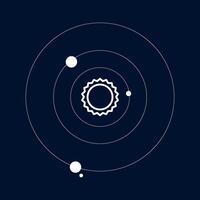 The solar system. The planet is moving in orbit vector