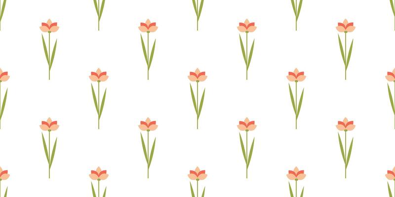 Abstract flower seamless pattern on white background. Pretty floral background for print. Flat minimalist design