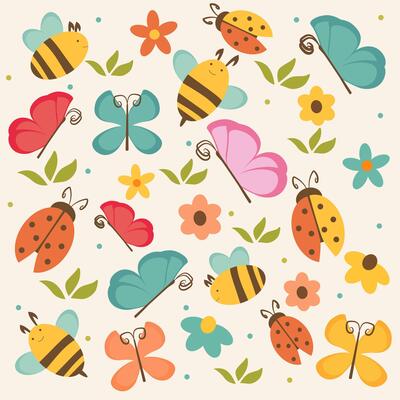 Set with butterflies. Spring and summer set of flowers bugs leaves and butterflies. Stickers, poster, card, scrapbooking, sticker set. , hand drawn, rainbow illustrations