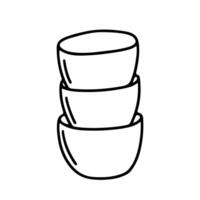 Bowls doodle sketch vector