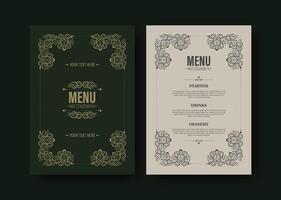 retro Menu Layout with ornamental Elements vector