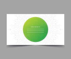 Elegant green art message card design template vector