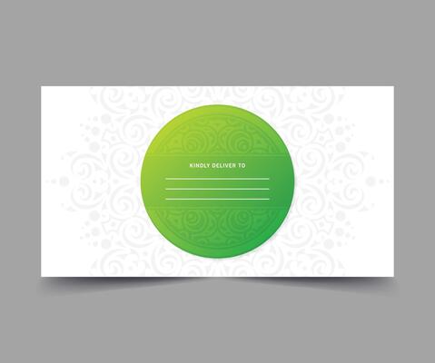 Elegant green art message card design template