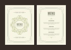 Menu Layout with ornamental Elements template vector