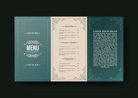 Menu Layout with ornamental Element design. vector
