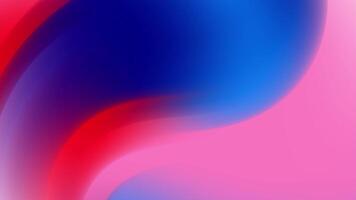 A red, blue and pink background with a curved shape video
