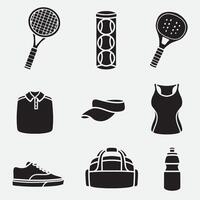 set of tennis good for icon, symbol, element design, silhouette design, etc vector