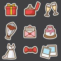 set of marriage good for sticker, badge, element design, icon, print design, etc vector
