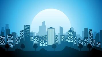 Cityscape of skyline building in the downtown. Scenery of the city landscape with apartment and skyscrapers architecture. Illustration of a scenic cloudscape over the city with office building vector