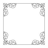 A black and white drawing of a square frame vector