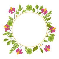 Floral Frame with Space for Text. Spring Botanical Illustration for Cards and Invitations and Logos. vector