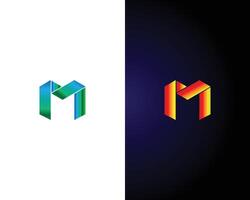 Letter M with Modern Gradient Colorful Abstract Logo Design Concept Template. vector