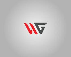 WG lettermark initial logo design minimal template vector