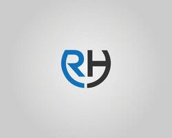 Simple Initial Letter RH Abstract Logo Design Icon Template. vector