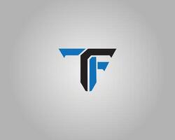 TF or FT Letter Abstract Initial Logo Design Concept Template. vector