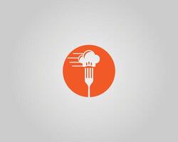 Simple Fast Food Chef Logo Design Template. vector