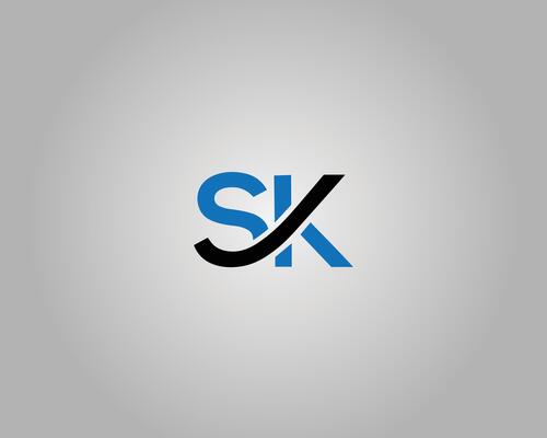 SK Letter Abstract Initial Logo Design Template.