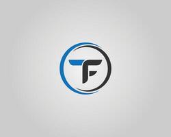 TF or FT Letter Abstract Initial Logo Icon Design Template. vector