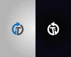 TI or TI Letter Logo with Circle Arrow Symbol Design Template. vector