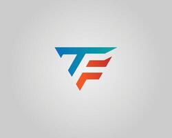 TF or FT Letter Abstract Initial Logo Design Template. vector