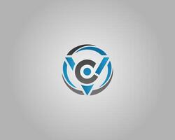Letter VC or CV Abstract Initial Logo Design Elegant Template. vector