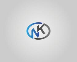 Initial Letter NK Abstract Logo Icon Design Modern Template. vector