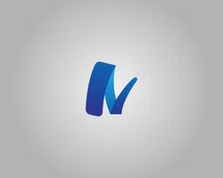 Letter N Abstract Initial Logo Design Elegant Template. vector