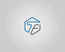 TF or FT Letter Abstract Initial Logo Template. vector