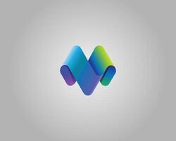 Letter M with Modern Gradient Colorful Abstract Logo Design Template. vector