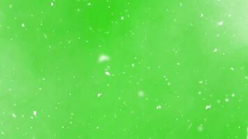animation flowing snow particle animation on green or transparent background video