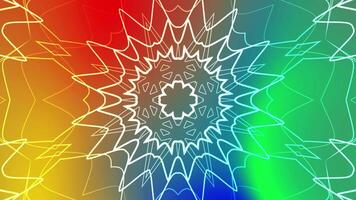 Colorful gradient background with mandala pattern overlayed. Ideal for diverse design projects needing vibrant, modern, and eye-catching visuals. video