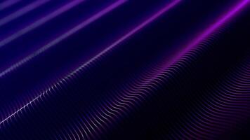 Glowing lines on the wavy surface. Abstract concept of sound waves, artificial intelligence or data analysis. flowing colored soundwaves on black background. video