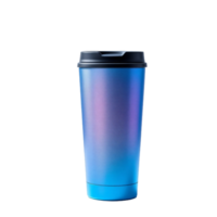 Iridescent Blue Travel Mug A Stunning Blend of Style and Functionality on Transparant Background png
