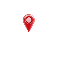 Glossy Red Location Pointer A 3D Render of a Map Pin Icon png
