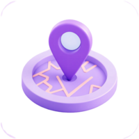 3D Render Location map pin gps pointer markers illustration for destination. png