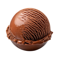 Rich chocolate ice cream scoop with smooth texture and glossy finish, perfect for dessert lovers png