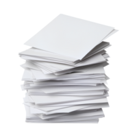 tall stack of blank paper sheets, representing office waste and clutter, evokes sense png