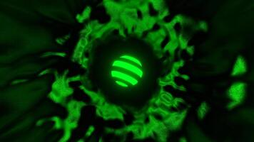Green Fantasy Portal with A Glowing Spherical Artifact Background VJ Loop in 4K video