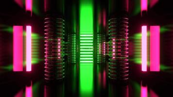 Rosa e verde estrangeiro estroboscópico corredor com vertical portal fundo vj ciclo dentro 4k video