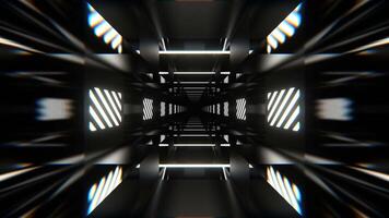 Red and White Rhythmically Shimmering Striped Tunnel Background VJ Loop in 4K video