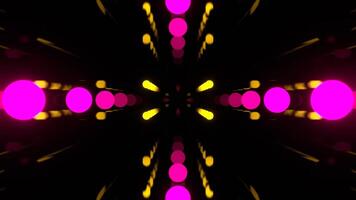 Pink and Yellow Corridor with Neon Flashing Dots Background VJ Loop in 4K video