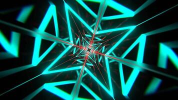 Turquoise and Red Mirrored Geometric Flashing Corridor Background VJ Loop in 4K video