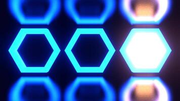 azul alternando piscando estroboscópios hexágonos fundo vj ciclo dentro 4k video