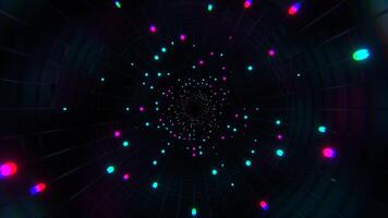 Cyan and Pink Elegant Abstract Corridor with Flashing Light Bulbs Background VJ Loop in 4K video