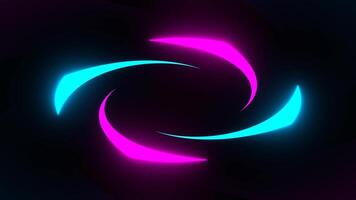 Pink and Cyan Neons Move on Spiral Background VJ Loop in 4K video